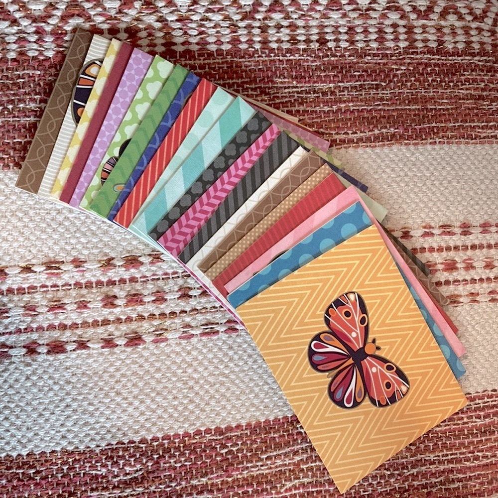 65. 20 Butterfly Variations Notecards with White Envelopes